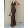 imagePRETTYGARDEN Womens 2 Piece Sets Summer 2026 Work Clothes Sleeveless Blazer Vest Pants Suits Spring Business Casual OutfitsBrown