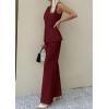 imagePRETTYGARDEN Womens 2 Piece Sets Summer 2026 Work Clothes Sleeveless Blazer Vest Pants Suits Spring Business Casual OutfitsBurgundy