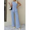 imagePRETTYGARDEN Womens 2 Piece Sets Summer 2026 Work Clothes Sleeveless Blazer Vest Pants Suits Spring Business Casual OutfitsLight Blue