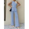 imagePRETTYGARDEN Womens 2 Piece Sets Summer 2026 Work Clothes Sleeveless Blazer Vest Pants Suits Spring Business Casual OutfitsLight Blue