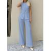 imagePRETTYGARDEN Womens 2 Piece Sets Summer 2026 Work Clothes Sleeveless Blazer Vest Pants Suits Spring Business Casual OutfitsLight Blue