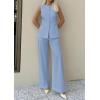 imagePRETTYGARDEN Womens 2 Piece Sets Summer 2026 Work Clothes Sleeveless Blazer Vest Pants Suits Spring Business Casual OutfitsLight Blue