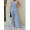 imagePRETTYGARDEN Womens 2 Piece Sets Summer 2026 Work Clothes Sleeveless Blazer Vest Pants Suits Spring Business Casual OutfitsLight Blue