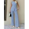 imagePRETTYGARDEN Womens 2 Piece Sets Summer 2026 Work Clothes Sleeveless Blazer Vest Pants Suits Spring Business Casual OutfitsLight Blue