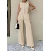 imagePRETTYGARDEN Womens 2 Piece Sets Summer 2026 Work Clothes Sleeveless Blazer Vest Pants Suits Spring Business Casual OutfitsLight Khaki