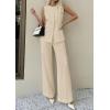 imagePRETTYGARDEN Womens 2 Piece Sets Summer 2026 Work Clothes Sleeveless Blazer Vest Pants Suits Spring Business Casual OutfitsLight Khaki