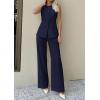 imagePRETTYGARDEN Womens 2 Piece Sets Summer 2026 Work Clothes Sleeveless Blazer Vest Pants Suits Spring Business Casual OutfitsNavy Blue