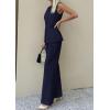 imagePRETTYGARDEN Womens 2 Piece Sets Summer 2026 Work Clothes Sleeveless Blazer Vest Pants Suits Spring Business Casual OutfitsNavy Blue