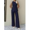 imagePRETTYGARDEN Womens 2 Piece Sets Summer 2026 Work Clothes Sleeveless Blazer Vest Pants Suits Spring Business Casual OutfitsNavy Blue