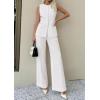 imagePRETTYGARDEN Womens 2 Piece Sets Summer 2026 Work Clothes Sleeveless Blazer Vest Pants Suits Spring Business Casual OutfitsWhite