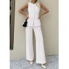 imagePRETTYGARDEN Womens 2 Piece Sets Summer 2026 Work Clothes Sleeveless Blazer Vest Pants Suits Spring Business Casual OutfitsWhite