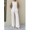 imagePRETTYGARDEN Womens 2 Piece Sets Summer 2026 Work Clothes Sleeveless Blazer Vest Pants Suits Spring Business Casual OutfitsWhite