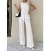 imagePRETTYGARDEN Womens 2 Piece Sets Summer 2026 Work Clothes Sleeveless Blazer Vest Pants Suits Spring Business Casual OutfitsWhite