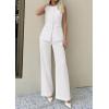 imagePRETTYGARDEN Womens 2 Piece Sets Summer 2026 Work Clothes Sleeveless Blazer Vest Pants Suits Spring Business Casual OutfitsWhite