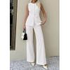 imagePRETTYGARDEN Womens 2 Piece Sets Summer 2026 Work Clothes Sleeveless Blazer Vest Pants Suits Spring Business Casual OutfitsWhite