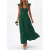 imagePRETTYGARDEN Womens 2026 Summer Casual Maxi Dresses Cap Sleeve V Neck Smocked Long Pockets Party Sundress Vacation OutfitsGreen