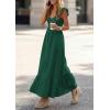 imagePRETTYGARDEN Womens 2026 Summer Casual Maxi Dresses Cap Sleeve V Neck Smocked Long Pockets Party Sundress Vacation OutfitsGreen