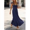 imagePRETTYGARDEN Womens 2026 Summer Casual Maxi Dresses Cap Sleeve V Neck Smocked Long Pockets Party Sundress Vacation OutfitsRoyal Blue