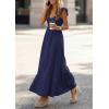 imagePRETTYGARDEN Womens 2026 Summer Casual Maxi Dresses Cap Sleeve V Neck Smocked Long Pockets Party Sundress Vacation OutfitsRoyal Blue