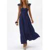 imagePRETTYGARDEN Womens 2026 Summer Casual Maxi Dresses Cap Sleeve V Neck Smocked Long Pockets Party Sundress Vacation OutfitsRoyal Blue