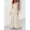 imagePRETTYGARDEN Womens Maxi Striped Dress 2026 Summer Sleeveless Square Neck Smocked A Line Long Flowy Spring Vacation SundressBeige Striped