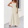 imagePRETTYGARDEN Womens Maxi Striped Dress 2026 Summer Sleeveless Square Neck Smocked A Line Long Flowy Spring Vacation SundressBeige Striped