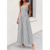 imagePRETTYGARDEN Womens Maxi Striped Dress 2026 Summer Sleeveless Square Neck Smocked A Line Long Flowy Spring Vacation SundressBlack Striped