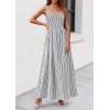 imagePRETTYGARDEN Womens Maxi Striped Dress 2026 Summer Sleeveless Square Neck Smocked A Line Long Flowy Spring Vacation SundressBlack Striped