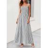 imagePRETTYGARDEN Womens Maxi Striped Dress 2026 Summer Sleeveless Square Neck Smocked A Line Long Flowy Spring Vacation SundressBlack Striped