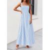 imagePRETTYGARDEN Womens Maxi Striped Dress 2026 Summer Sleeveless Square Neck Smocked A Line Long Flowy Spring Vacation SundressBlue Striped