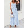 imagePRETTYGARDEN Womens Maxi Striped Dress 2026 Summer Sleeveless Square Neck Smocked A Line Long Flowy Spring Vacation SundressBlue Striped