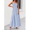 imagePRETTYGARDEN Womens Maxi Striped Dress 2026 Summer Sleeveless Square Neck Smocked A Line Long Flowy Spring Vacation SundressDark Blue Striped