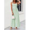 imagePRETTYGARDEN Womens Maxi Striped Dress 2026 Summer Sleeveless Square Neck Smocked A Line Long Flowy Spring Vacation SundressGreen Striped