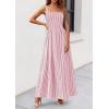 imagePRETTYGARDEN Womens Maxi Striped Dress 2026 Summer Sleeveless Square Neck Smocked A Line Long Flowy Spring Vacation SundressRed Striped
