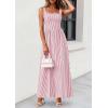 imagePRETTYGARDEN Womens Maxi Striped Dress 2026 Summer Sleeveless Square Neck Smocked A Line Long Flowy Spring Vacation SundressRed Striped