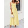 imagePRETTYGARDEN Womens Maxi Striped Dress 2026 Summer Sleeveless Square Neck Smocked A Line Long Flowy Spring Vacation SundressYellow Striped