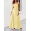 imagePRETTYGARDEN Womens Maxi Striped Dress 2026 Summer Sleeveless Square Neck Smocked A Line Long Flowy Spring Vacation SundressYellow Striped