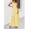 imagePRETTYGARDEN Womens Maxi Striped Dress 2026 Summer Sleeveless Square Neck Smocked A Line Long Flowy Spring Vacation SundressYellow Striped
