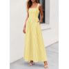 imagePRETTYGARDEN Womens Maxi Striped Dress 2026 Summer Sleeveless Square Neck Smocked A Line Long Flowy Spring Vacation SundressYellow Striped