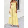 imagePRETTYGARDEN Womens Maxi Striped Dress 2026 Summer Sleeveless Square Neck Smocked A Line Long Flowy Spring Vacation SundressYellow Striped