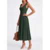 imagePRETTYGARDEN Womens Summer Casual Dresses 2026 Spring Sleeveless V Neck Knit Midi Business Work A Line Cocktail DressArmy Green