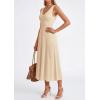 imagePRETTYGARDEN Womens Summer Casual Dresses 2026 Spring Sleeveless V Neck Knit Midi Business Work A Line Cocktail DressBeige