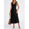 imagePRETTYGARDEN Womens Summer Casual Dresses 2026 Spring Sleeveless V Neck Knit Midi Business Work A Line Cocktail DressBlack