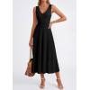 imagePRETTYGARDEN Womens Summer Casual Dresses 2026 Spring Sleeveless V Neck Knit Midi Business Work A Line Cocktail DressBlack