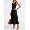imagePRETTYGARDEN Womens Summer Casual Dresses 2026 Spring Sleeveless V Neck Knit Midi Business Work A Line Cocktail DressBlack