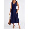 imagePRETTYGARDEN Womens Summer Casual Dresses 2026 Spring Sleeveless V Neck Knit Midi Business Work A Line Cocktail DressNavy