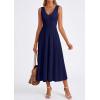 imagePRETTYGARDEN Womens Summer Casual Dresses 2026 Spring Sleeveless V Neck Knit Midi Business Work A Line Cocktail DressNavy
