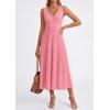 imagePRETTYGARDEN Womens Summer Casual Dresses 2026 Spring Sleeveless V Neck Knit Midi Business Work A Line Cocktail DressPink