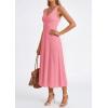 imagePRETTYGARDEN Womens Summer Casual Dresses 2026 Spring Sleeveless V Neck Knit Midi Business Work A Line Cocktail DressPink