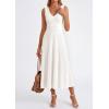 imagePRETTYGARDEN Womens Summer Casual Dresses 2026 Spring Sleeveless V Neck Knit Midi Business Work A Line Cocktail DressWhite